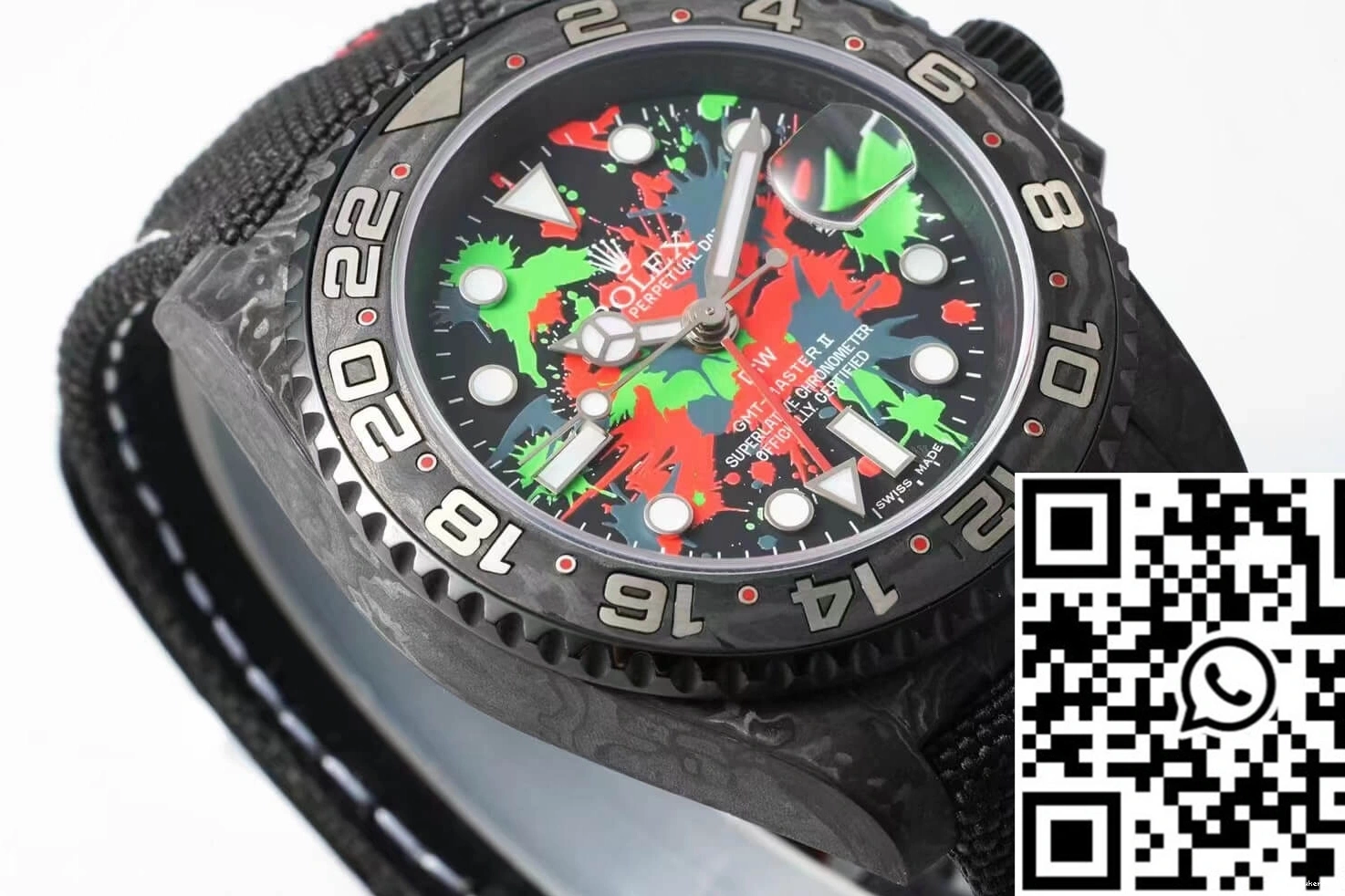 Carbon II Black 1164 Color Fiber Diw GMT-MASTER Dial Strap Resilient Fabric Rolex 0719